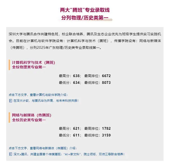 深圳大学特色班_深圳大学分数线高吗_深圳大学2025录取分数线