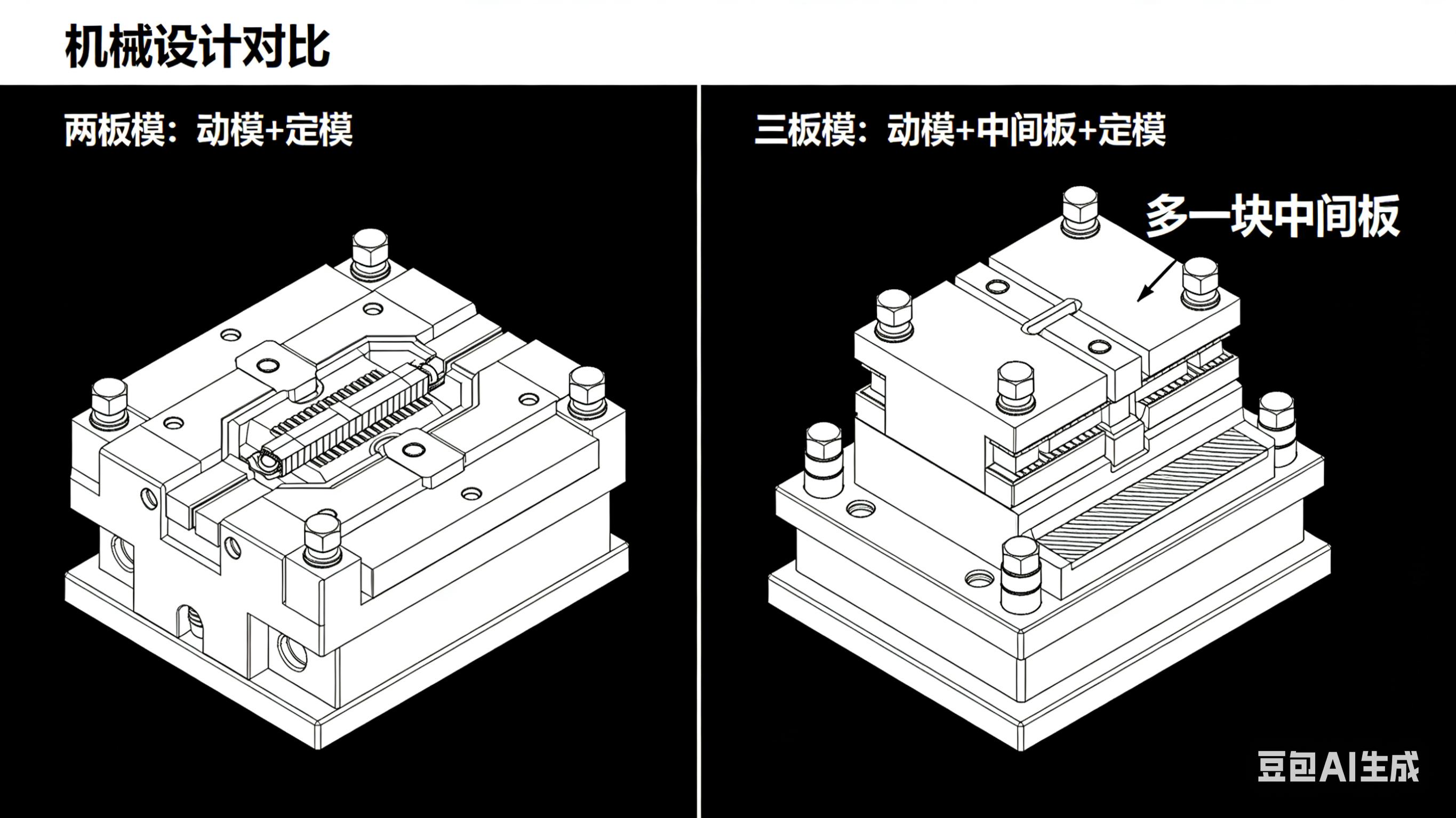 两板模 三板模_注塑模具设计要点 浇冒口设计参数 两板模与三板模对比分析