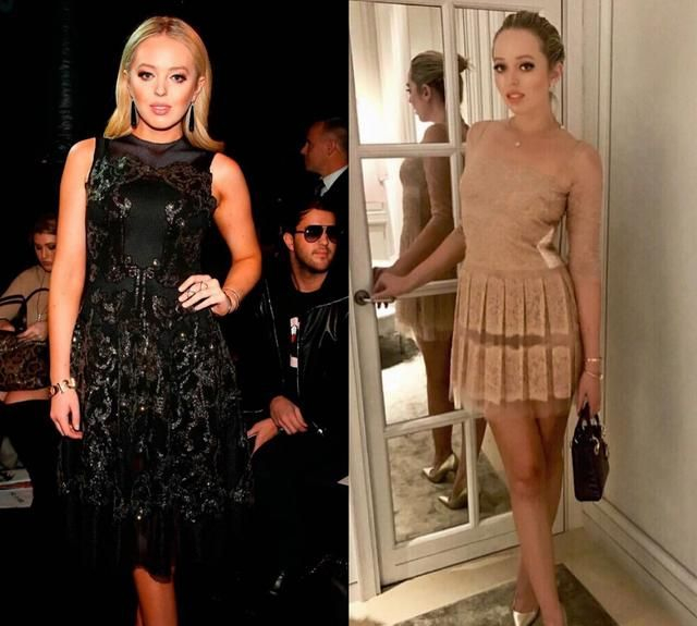 蒂芙尼·特朗普喜欢修身礼服,和伊万卡同框赢了?美貌名媛范儿