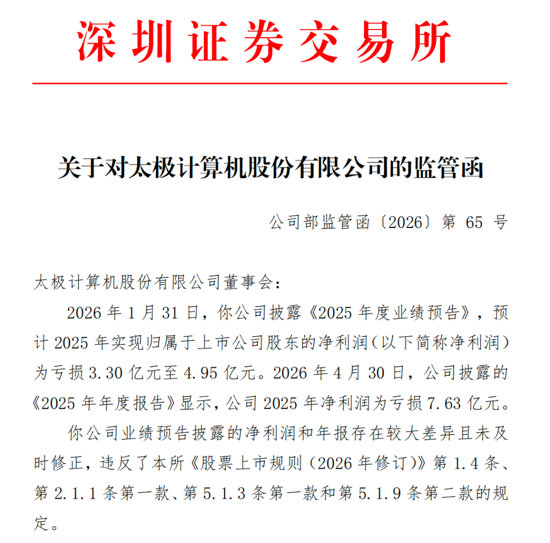 2026年软件企业业绩预告现偏差，深交所发监管函