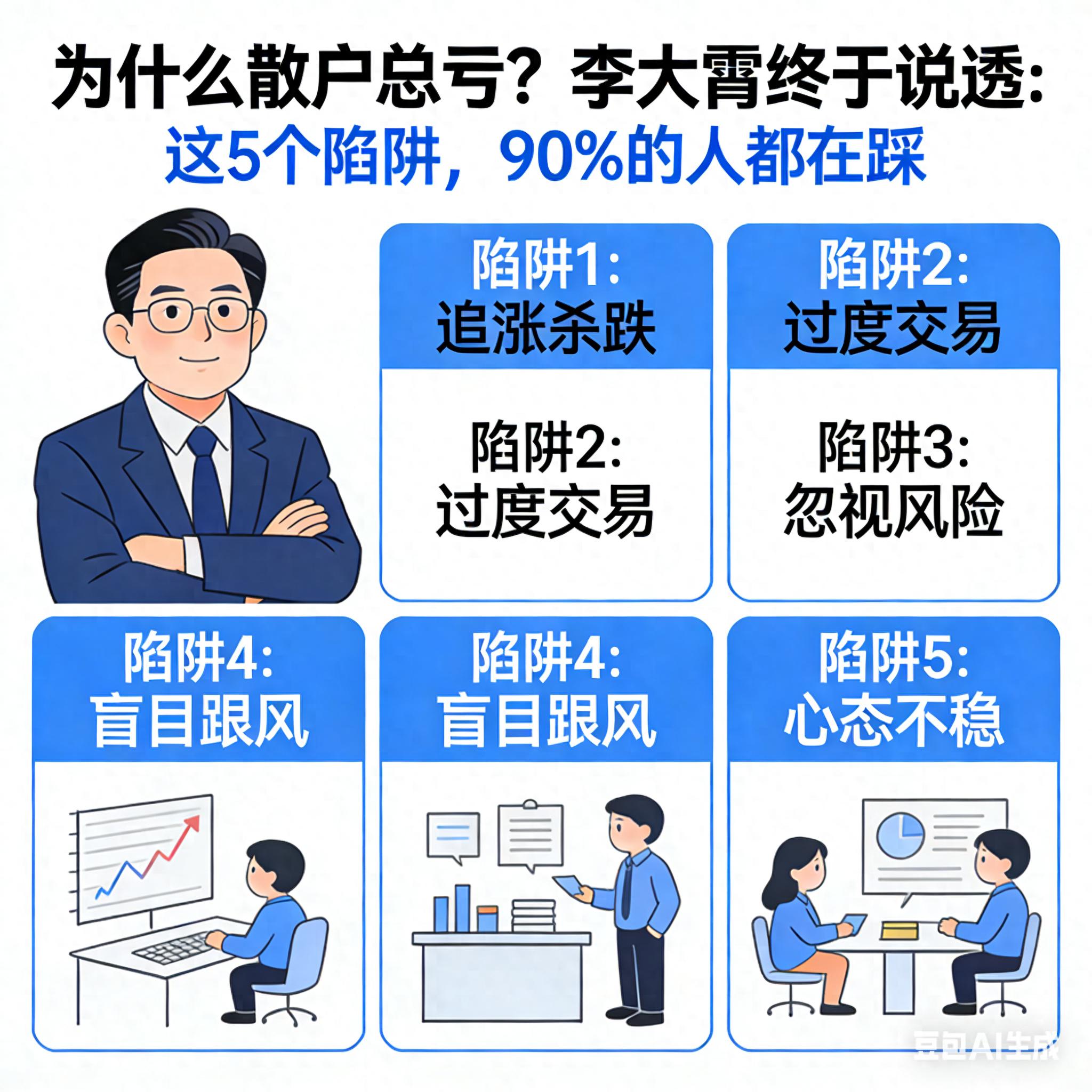 股海孤雁 A股震荡调整散户大亏！避开5个陷阱，看清亏损根源守住本金